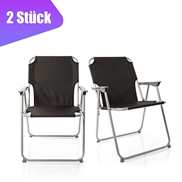 BigDean 2X Klappstuhl Faltstuhl Campingstuhl Angelstuhl schwarz robust klappbar bis 120kg belastbar klassischer Klappstuhl Gartenstuhl für Garten & Camping - Campingstuhl faltbar – Bild 7