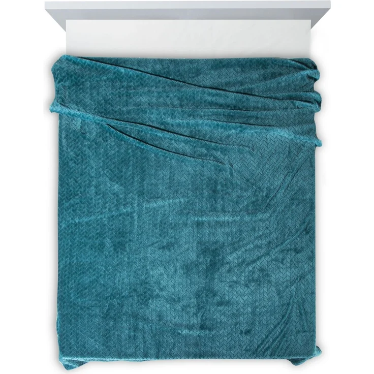Wohndecke Kuscheldecke Decke MICROFASER Sofadecke Tagesdecke CINDY 220x200 cm dunkeltürkis – Bild 5