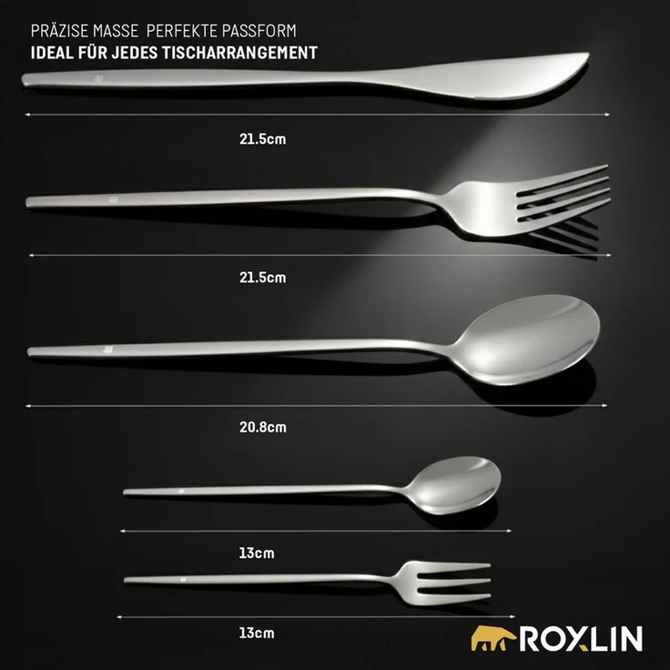 Roxlin Besteck-Set 30-teiliges Edelstahl-Besteckset modern & elegant 4 Farbe – Bild 2