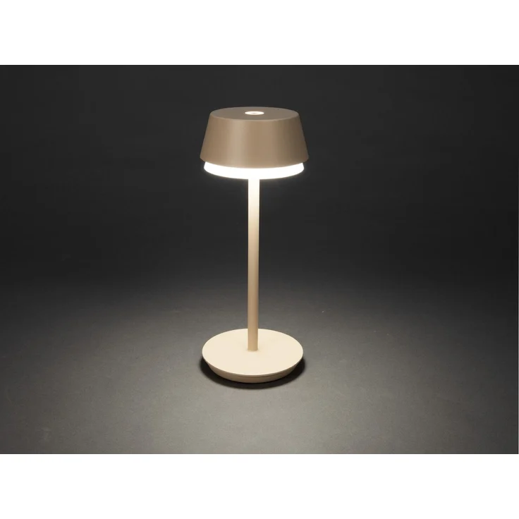 Akku Tischleuchte LYON für Outdoor dimmbar, kabellos in Sandfarben, 30cm – Bild 3