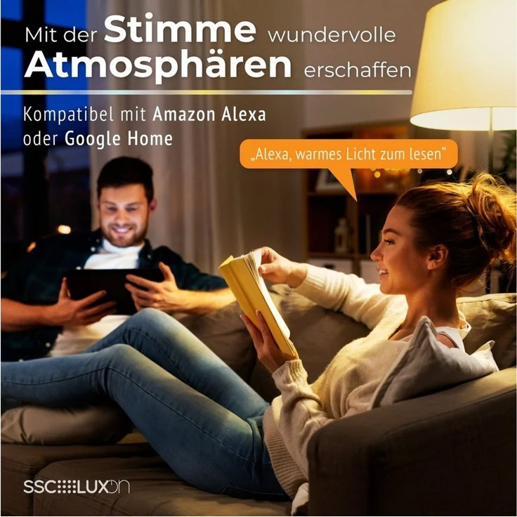 SSC-LUXon LED Aufbaustrahler Deckenlampe SAMU weiß mit Smart Home WiFi GX53 LED 6W RGBW, Smart – Bild 4