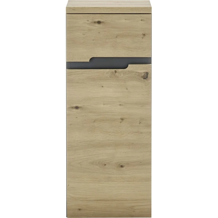Badkommode >Memphis< Grau / Artisan Eiche Dekor - 30x74x31cm (BxHxT) – Bild 3