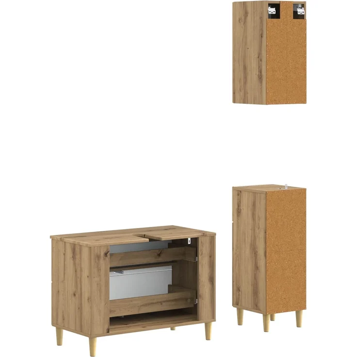 vidaXL 3-teiliges Badezimmer-Schranksystem DELFT Artisan-Eiche 3417791 – Bild 6