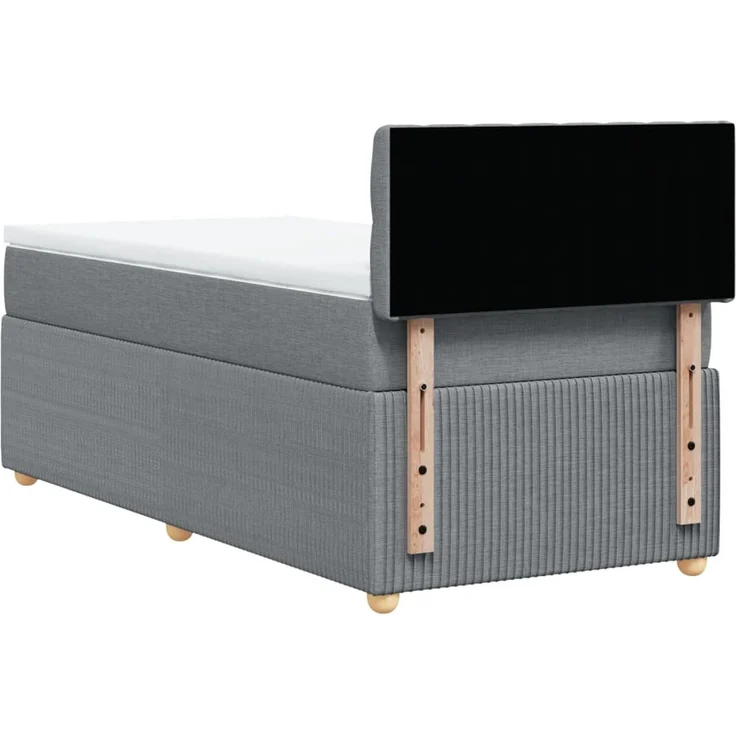 vidaXL Boxspringbett mit Matratze Hellgrau 100x200 cm Stoff 3287374 – Bild 6