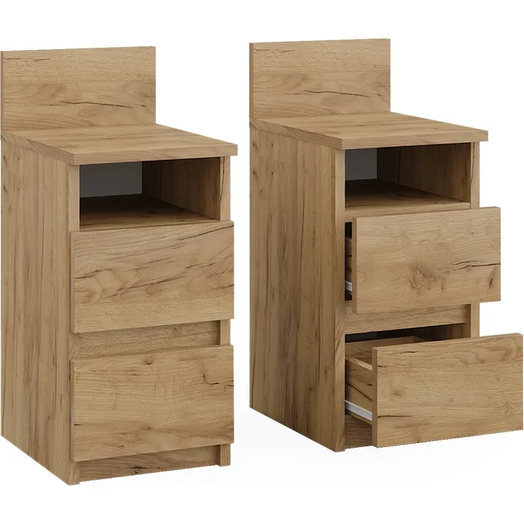 Nachttisch Monty Goldkraft Eiche 2er Set Vicco