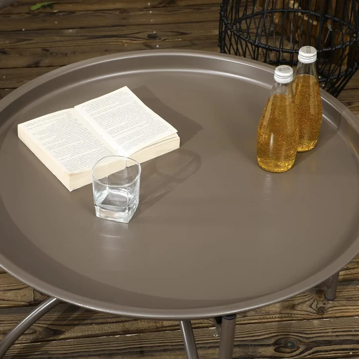 Outsunny Sitzgruppe Gartenstuhl-Set, (Set, 2-tlg, Gartenstuhl-Set), Korbstuhl mit 2-in-1-Hocker – Bild 9