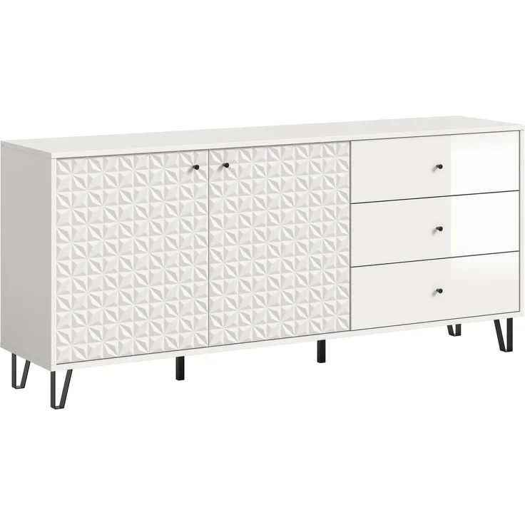 Sideboard (B/H/T: 169x76x40 cm) in weiß Melamin