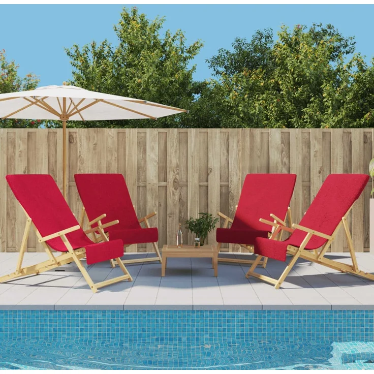 vidaXL Strandtücher 4 Stk. Burgunderrot 60x135 cm Stoff 400 GSM 3157056 – Bild 1