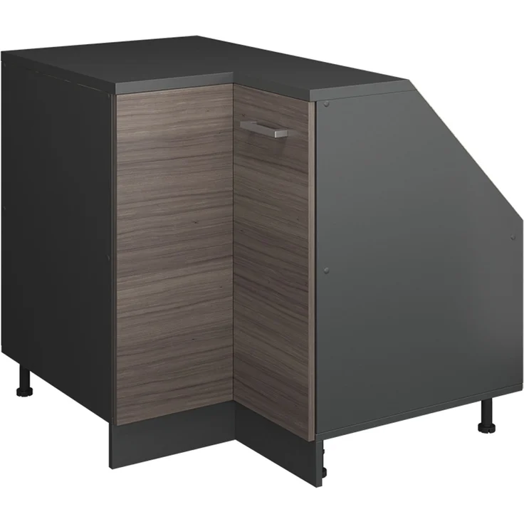 Eck-Küchenschrank für Dachschrägen R-Line Edelgrau 75.6 cm mit 1 Tür, Schrankkorpus 60 cm Tiefe Vicco – Bild 1