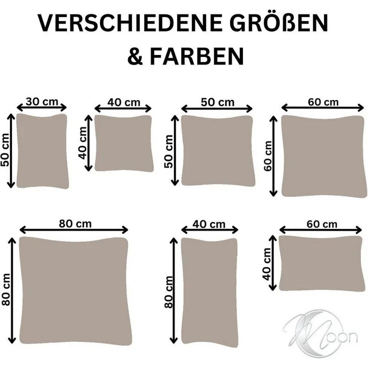 MOON Heimtextilien Kissenbezug / Seitenschläferkissenbezug 2er Pack MOON-Luxury Linon 100% Baumwolle, Linon – Bild 2