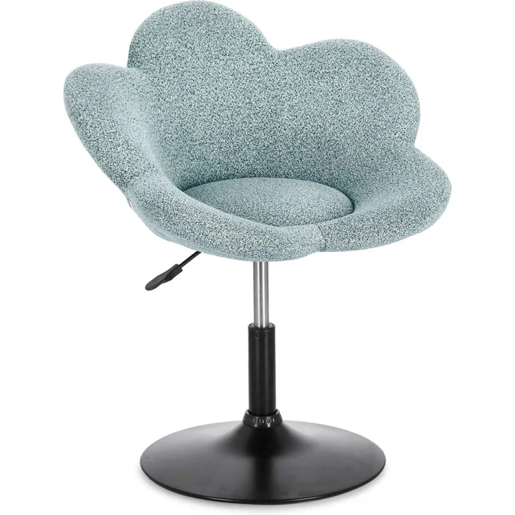 Esszimmerstuhl Fleur 2er-Set, Stoff und Metall, höhenverstellbar, modern, schwarz aquamarin – Bild 1
