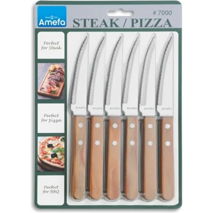 Amefa 'PIZZA' Steakmesser Set 6-teilig, Holz natur, 8 cm – Bild 2