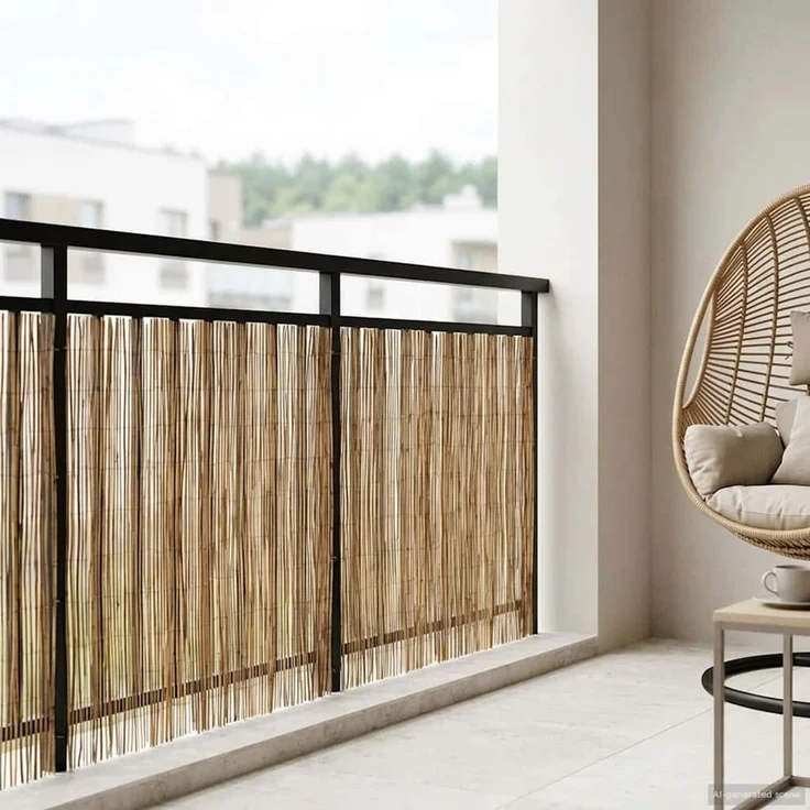 vidaXL Gartenzaun 600 x 100 cm Schilf Kohlenstoff 42031262 – Bild 1