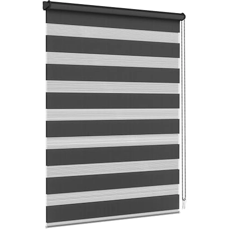 Doppelrollo Doppelrollo, 32,5 x 150 cm, schwarz, jalousiescout, blickdicht, mit Bohren/ohne Bohren, freihängend, Klemmen, Kleben und Schrauben OHNE Aufpreis, freihängend, Klemmträger, Montage mit oder ohne Bohren – Bild 1