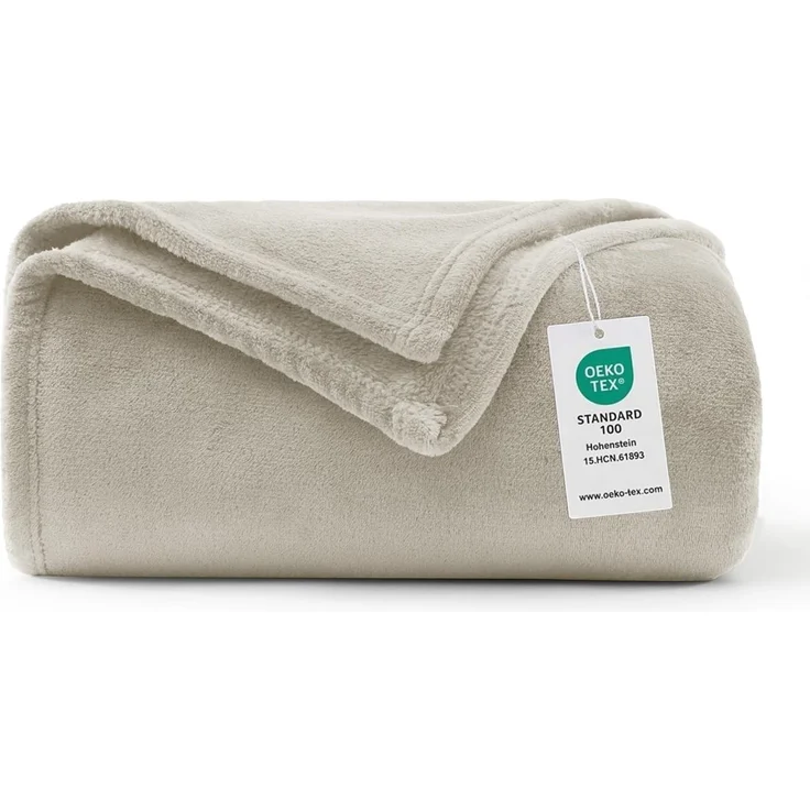 WAVVE Kuscheldecke Flauschig Decke Fleecedecke - Sofadecke Klein Wohndecke Couchdecke, Decke Sofa Weich Beige, Leicht Sofaüberwurf 130x150 cm
