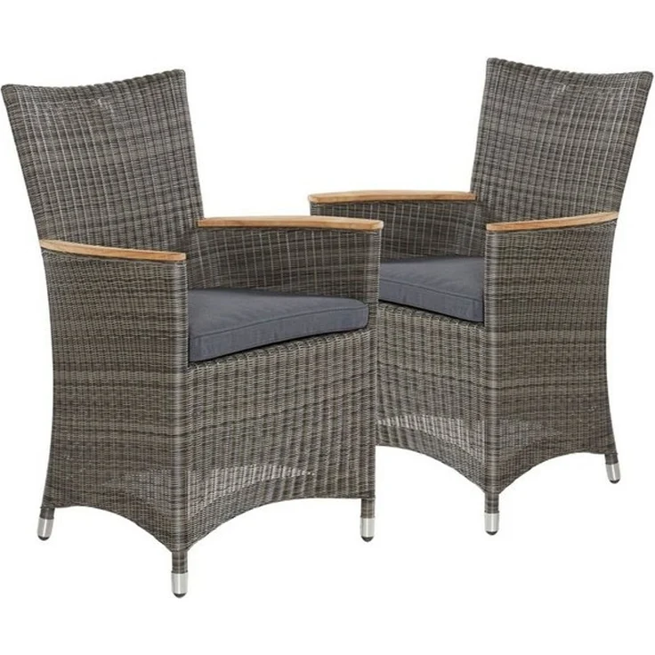 LC Garden Gartenstuhl Chelsea2er Set Armlehnstuhl Gartenstuhl grau – Bild 4