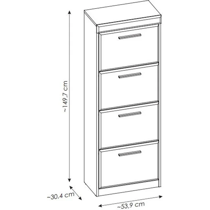Schuhkipper >GRANO< 4 Klappen, Viking Eiche Dekor - 54x149x31 (BxHxT) – Bild 4
