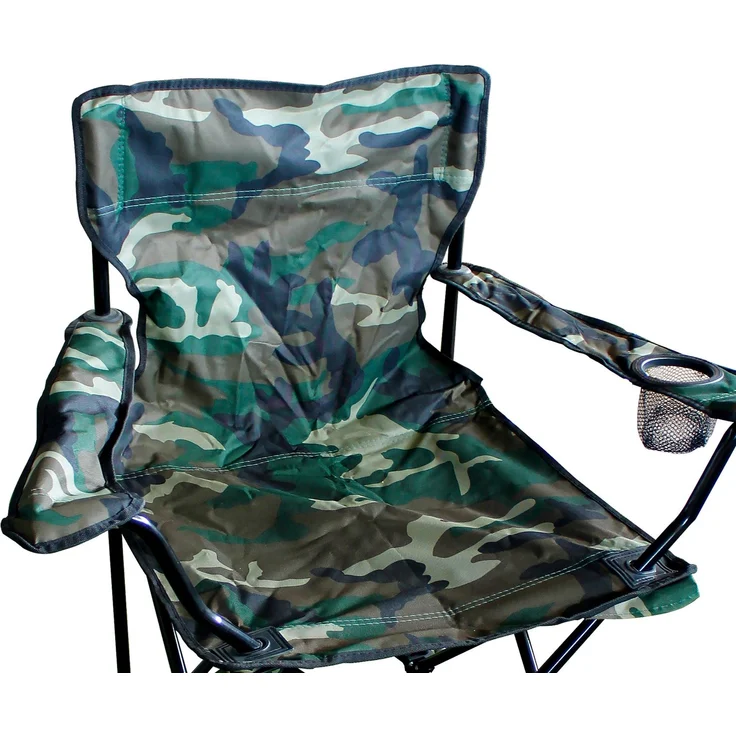 Anglersessel Campingstuhl mit Getränkehalter und Tasche Camouflage – Bild 3