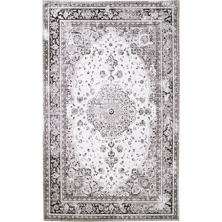 Teppich >Havanna< in Schwarz und weiß, Chenille-Polyester - 160x1x230cm (BxHxT)