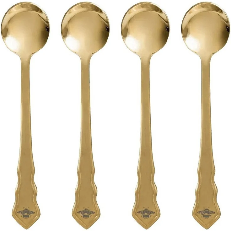 BIALETTI Kaffeelöffel Teelöffel Set 4-tlg goldfarben Bridgerton BRID005 – Bild 1