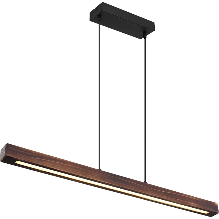 Globo Lighting Hängeleuchte Metall schwarz matt, 70 cm mit fest verbautem LED-Paneel, 1500 Lumen, warmweiß