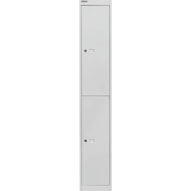 Bisley Garderobenschrank Office, 1 Abteil, 2 Fächer, T 305 mm, Farbe lichtgrau
