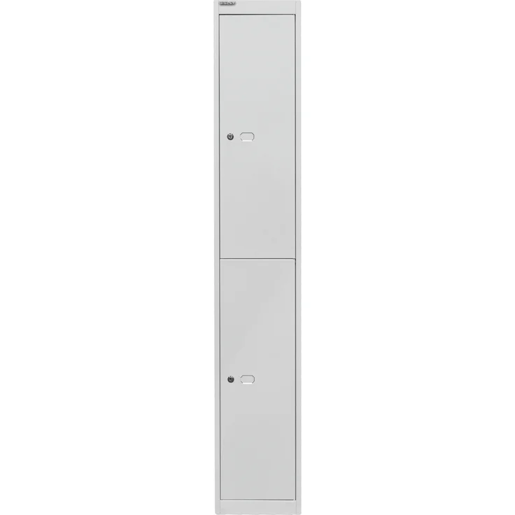 Bisley Garderobenschrank Office, 1 Abteil, 2 Fächer, T 305 mm, Farbe lichtgrau – Bild 1