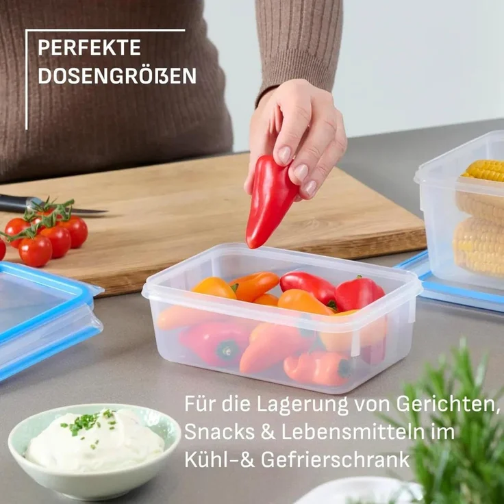 Emsa Frischhaltedose Clip&Close, Polyprophylen (PP), (Set, 6-tlg), Made in Germany, mikrowellengeeignet, (6 Dosen m. Deckel) – Bild 7
