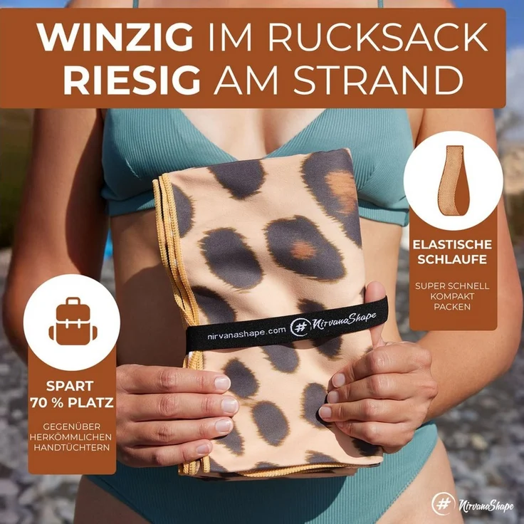 NirvanaShape Strandtuch Reise Handtuch Strandtuch XXL - Strandhandtuch, Mikrofaser Badetuch – Bild 4