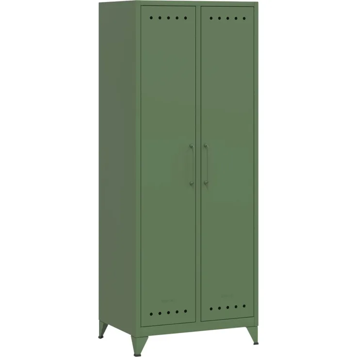 Bisley Fern Maxi Kleiderschrank aus Metall | Metallschrank im Retro-Instustrial Design in olivgrün, FERMAX-623