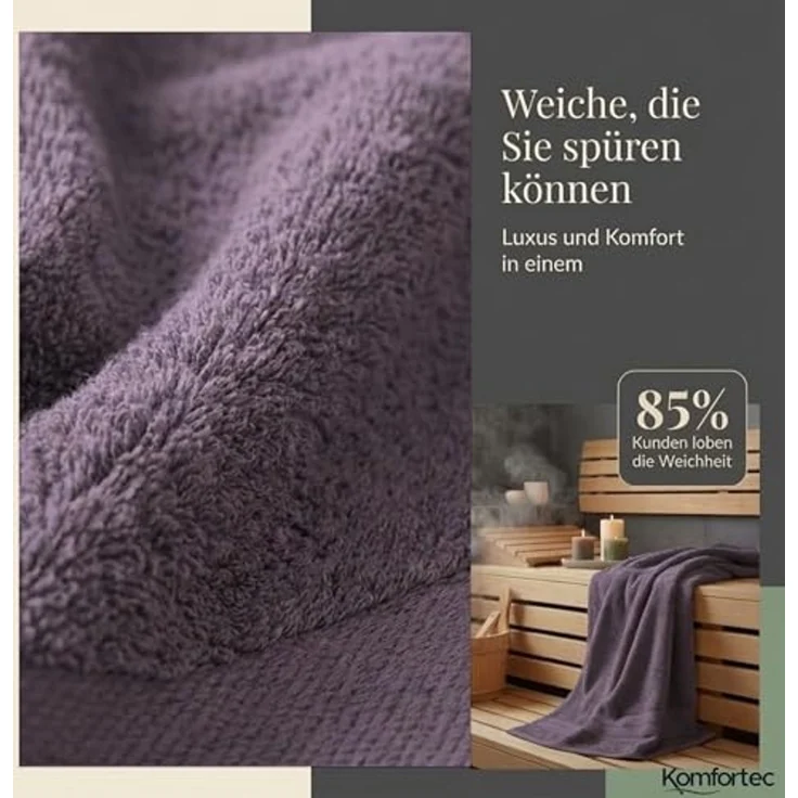 Komfortec Handtuch Set 100% Baumwolle, 4 Badetücher 70x140 und 4 Handtücher 50x100 cm, Frottee (Packung, 8-St), Badehandtuch & XXL Saunatuch, Weich, Towel, Groß – Bild 2