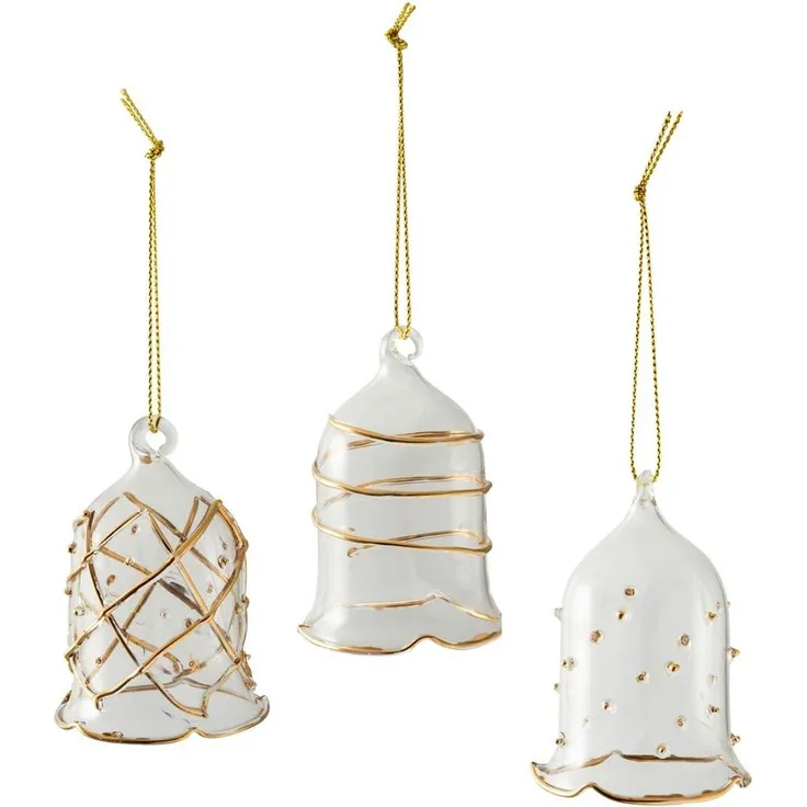 Villeroy & Boch Winter Collage Accessoires Glasglocke gold 3er-Set