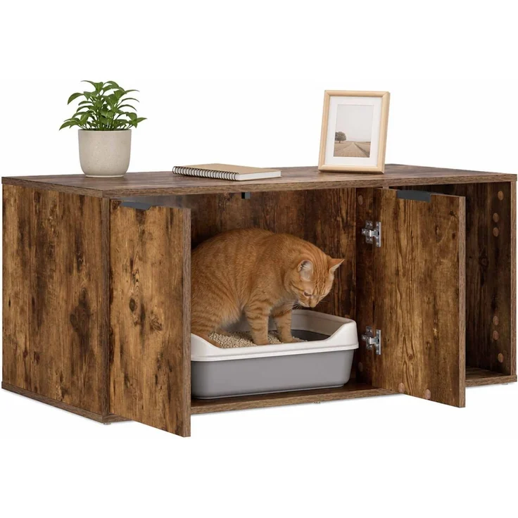 vidaXL Katzenkiste Möbel Räuchereiche 100 x 49 x 45 cm Holzwerkstoff 8014755 – Bild 3
