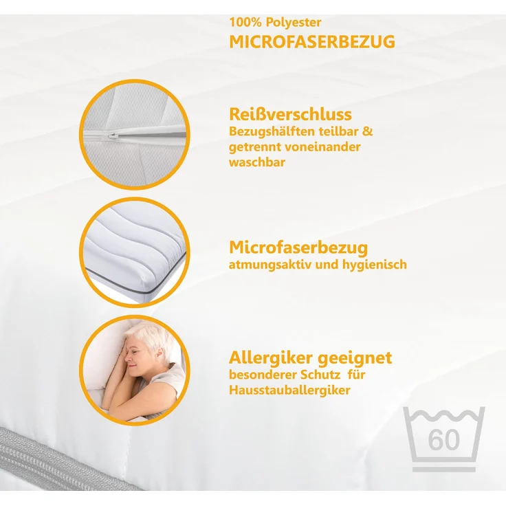 BeCo Mona Basic mit Gratis Kissen Größe 90 x 200 cm Härtegrad H3 (80 kg - 120 kg) – Bild 6