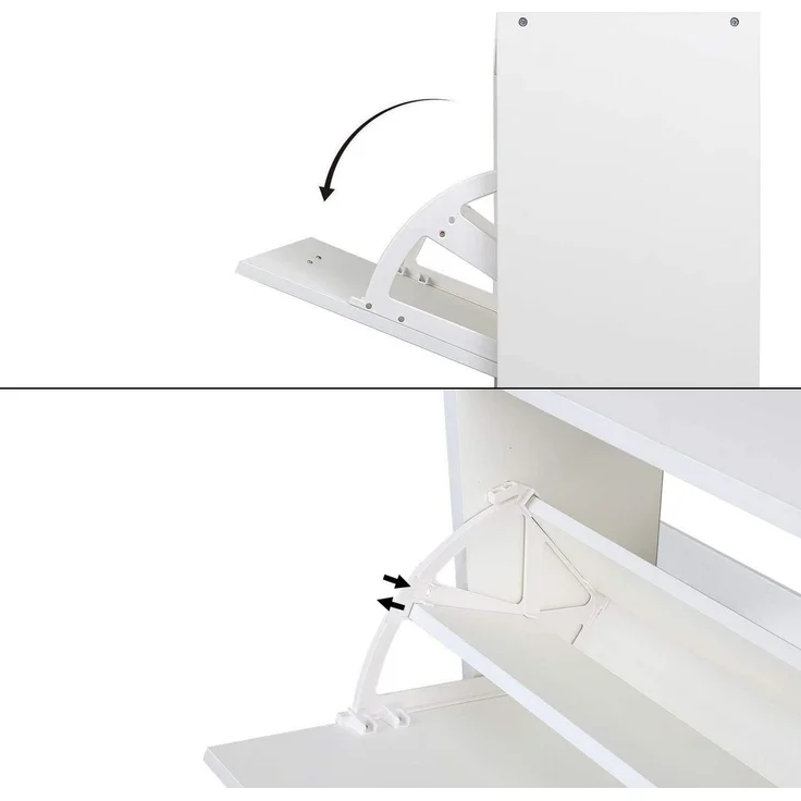 Mondeer Schuhschrank Verstellbarer Schuhkommode Schuhkipper mit 3 Klappen, 2 Schuhablagen 63 x 120 x 24 cm – Bild 2