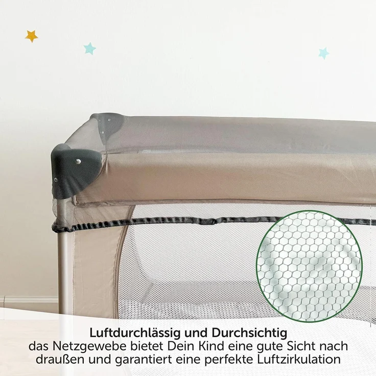 Zamboo Baby-Reisebett Universal - Grau, Insektenschutz / Mückennetz für Baby Reisebett Moskitonetz Babybetten – Bild 5