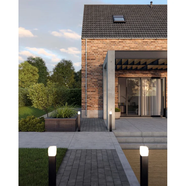 LED Pollerleuchte ALU Schwarz Wegeleuchte IP44 Höhe 80cm – Bild 6