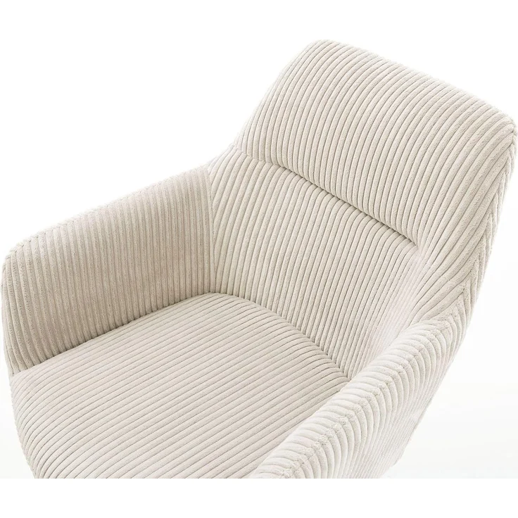 Esszimmerstuhl Pejo-Flex Cord Beige Kufengestell Edelstahl Taschenfederkern – Bild 6