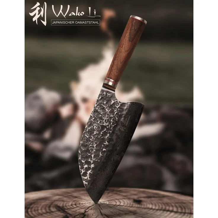 Wakoli Asiamesser Nussbaum Damast Premium Kochmesser Küchenmesser I 20,5 cm Klinge, aus 67 Lagen Damaststahl VG-10 Stahlkern – Bild 1