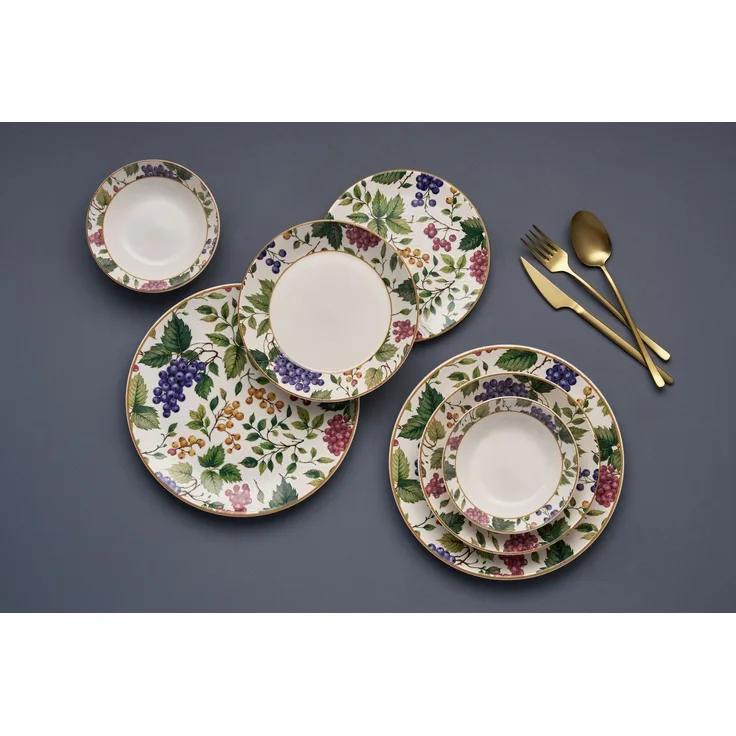 Hermia Concept 'Berries' Tafelservice (24-teilig), Mehrfarbig, 25 x 25 x 2,5 cm