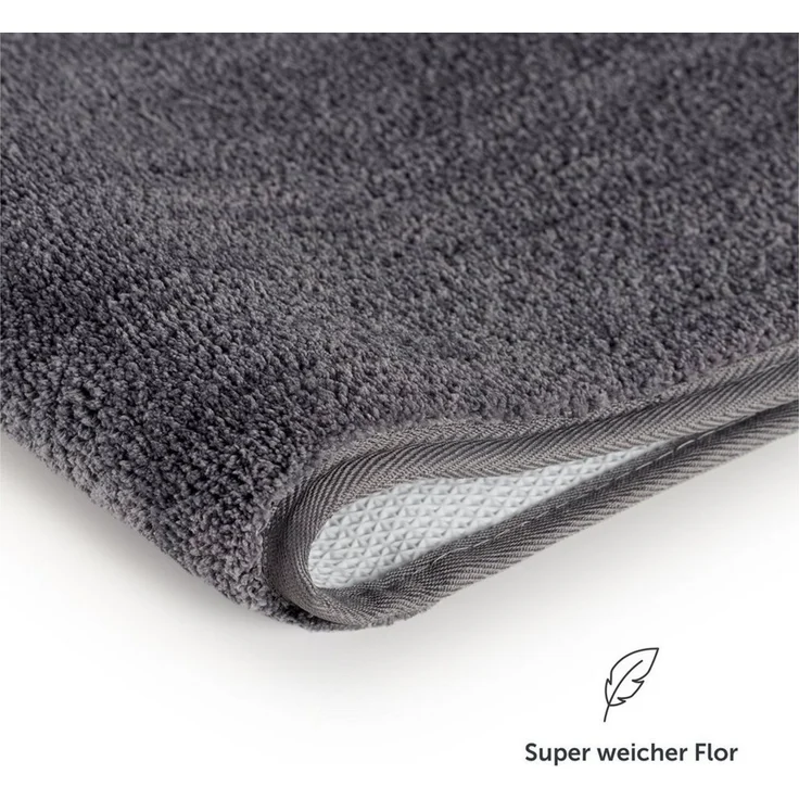 Blumtal Badematte rutschfester und weicher Badezimmerteppich, rutschsicher, strapazierfähig, waschbar, Polyester, Badvorleger in 50x80 cm - waschbar – Bild 4