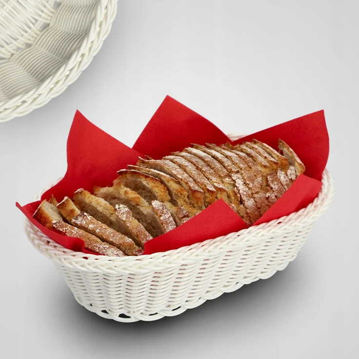KADAX Brotkorb, Brottischbesteck, ovaler cremefarbener Korb – Bild 5