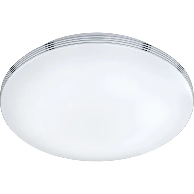 Schlichte LED Badleuchte APART, Deckenleuchte Chrom, Acryl weiß, Ø 35cm