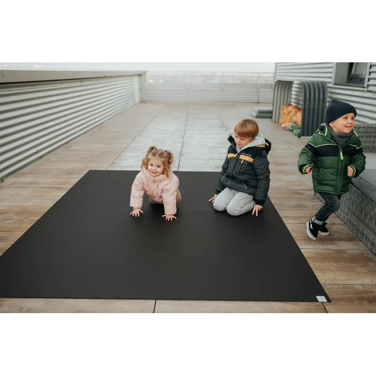 Outdoor Krabbelmatte Krabbelunterlage SanoSoft \"made in Germany\" - Öko-Tex 100 120x800 cm Schwarz