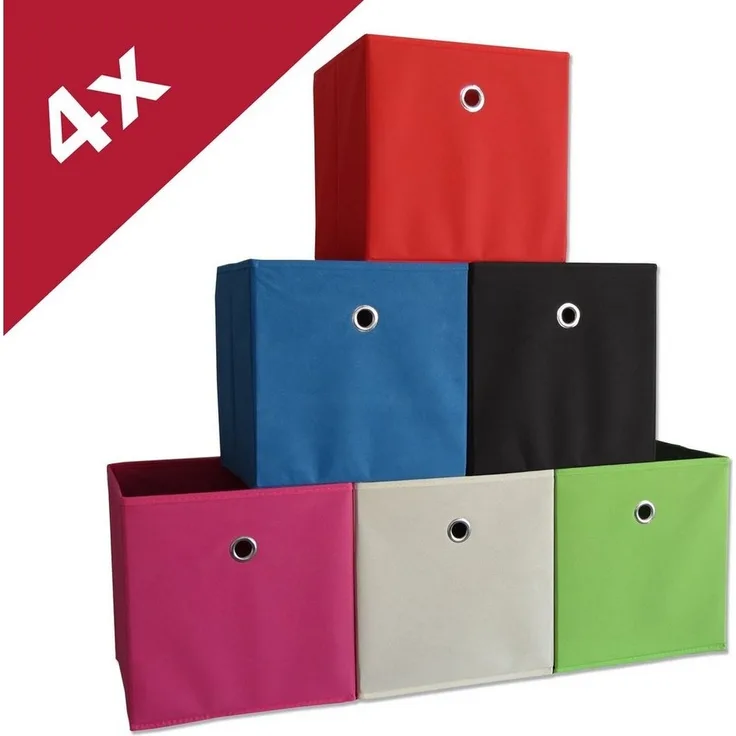 VCM Faltbox 4er Set Faltbox Klappbox Aufbewahrungsbox Boxas
