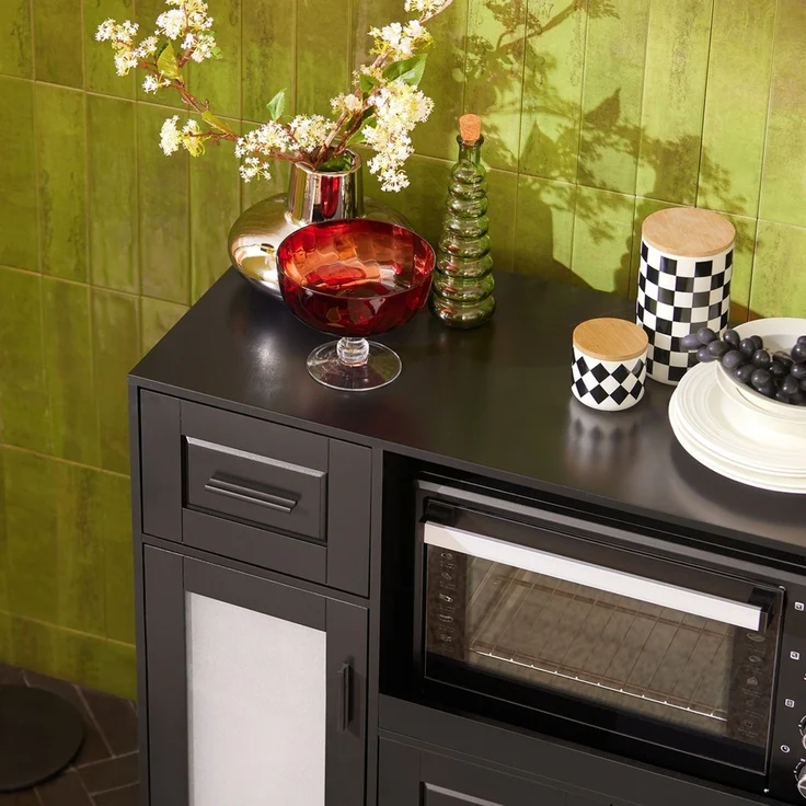 SoBuy FSB78-SCH Kücheninsel, MDF, Lackiert, Schwarz, 88,5 x 89 x 40 cm – Bild 8