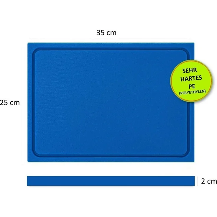 Morleos Schneidebrett Schneidebrett mit Saftrille aus HDPE 500 Kunststoff, Kunststoff, (1-St, Schneidebrett), HDPE500 Kunststoffbrett, mit Saftrille, extra dick – Bild 4
