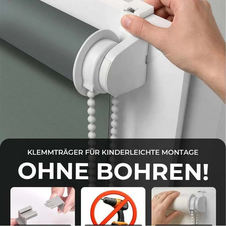 Verdunklungsrollo Klemmfix Tenebra Verdunkelungsrollo, 35 x 160 cm, grau, Victoria M, blickdicht, ohne Bohren, in Führungsschienen, Klemmfix, Verdunkelung, Mit Magnet. energiesparend – Bild 3