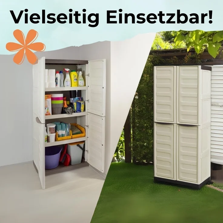GarPet Garten-Geräteschrank Gartenschrank Kunststoff Geräteschrank Wetterfest Wasserdicht Schrank – Bild 6