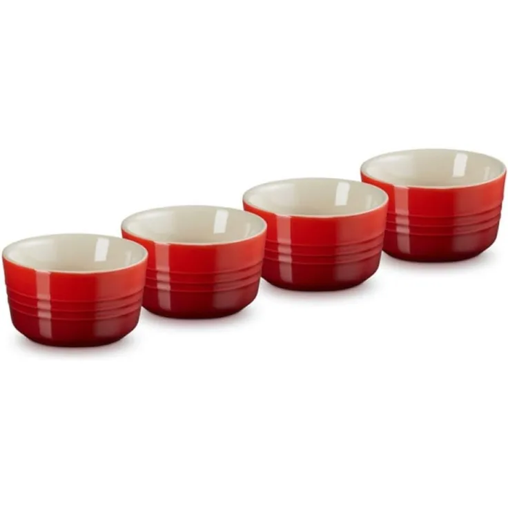 4er-Set Mini-Fömchen Kirschrot Poterie Le Creuset Backform - Backofen geeignet, Spülmaschinenfest